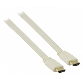 High-Speed Vergoldetes HDMI&#x2122;-Flachkabel mit Ethernet HDMI Stecker 1,50 m wei