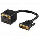 DVI Stecker 24+1-Pin zu DVI-Buchse + HDMI Buchse