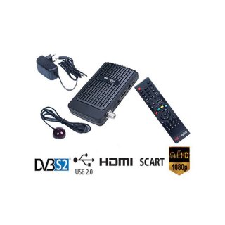 Camping mini SAT Anlage im Koffer +12V HD Receiver  1080P+ LNB + Schüssel SET