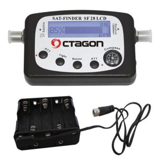 Octagon SF28 LCD Satfinder mit Batterie Pack mit F-Anschlusss