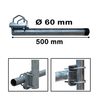 Gelnderhalter mit Zahnschelle  60mm Stahl 50cm...