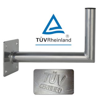 Premium Stahl Wandhalter 40cm x 25cm Ø50mm TÜV Zertifiziert