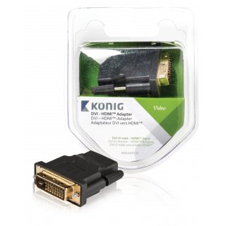 High-Speed-HDMI Adapter HDMI-Buchse - DVI-D 24+1p Stecker Anthrazit