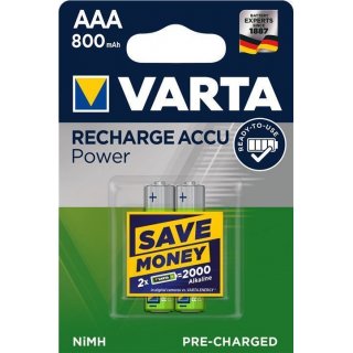 Varta AAA (Micro)/HR03 (56703) - 800 mAh 2 Stück