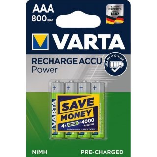 Varta AAA (Micro)/HR03 (56703) - 800 mAh 4 Stück